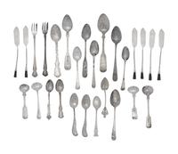 A Collection of American and George III Silver Spoons