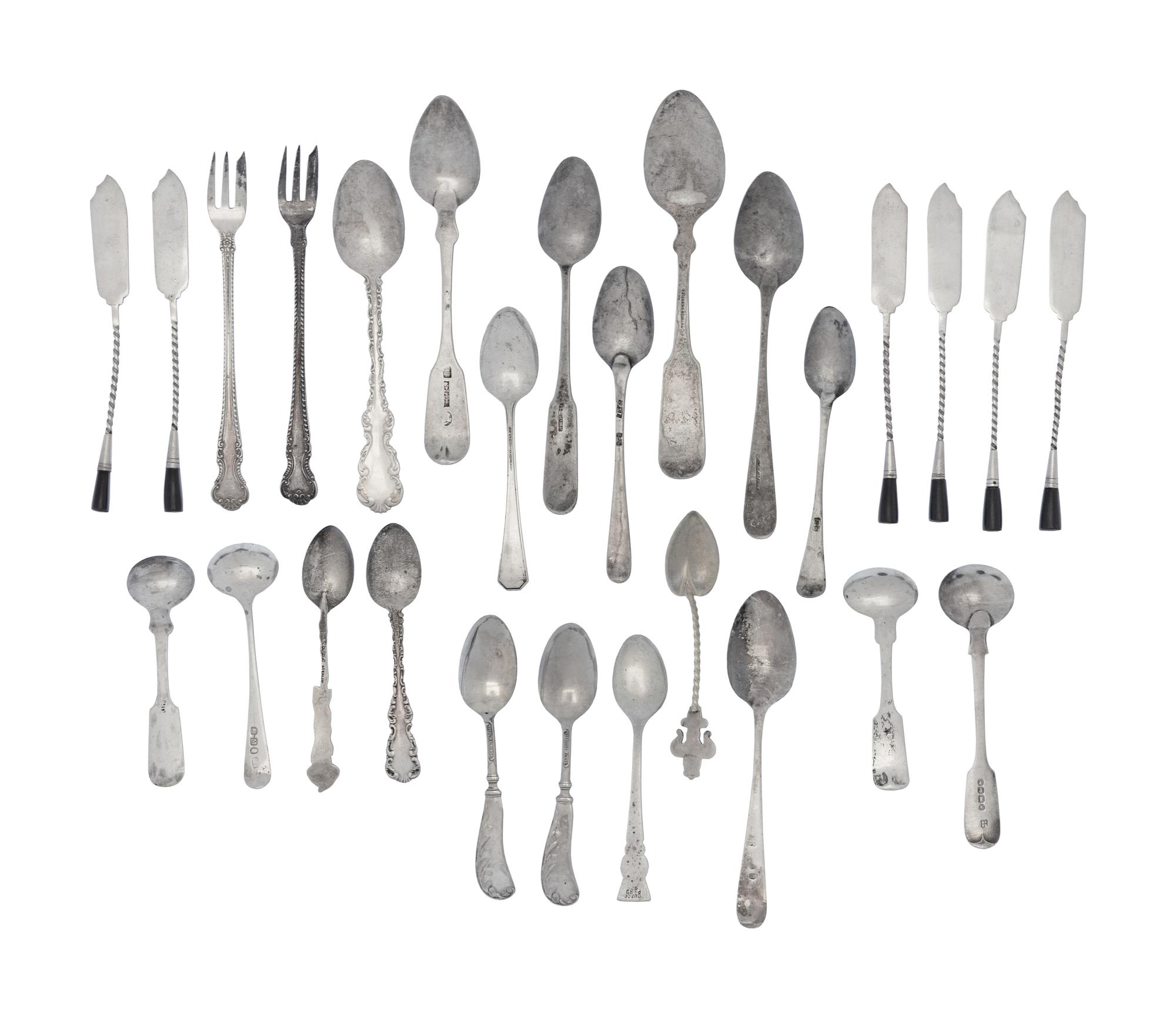 A Collection of American and George III Silver Spoons