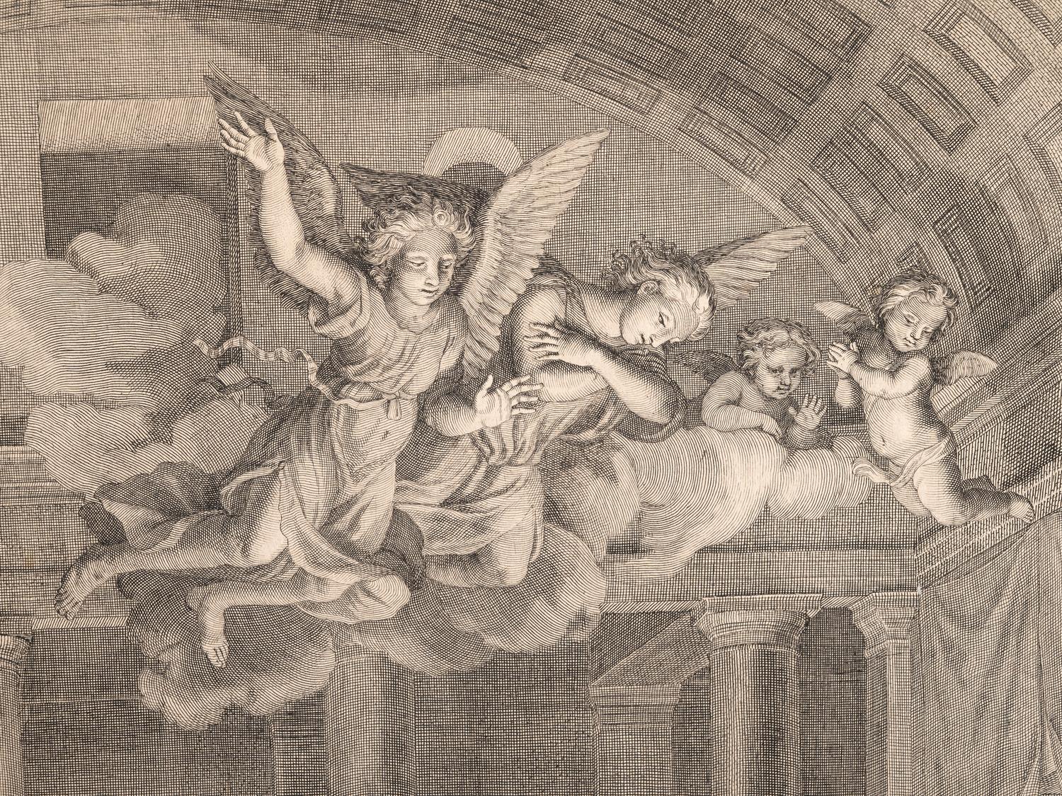 A group of five prints depicting religious scenery