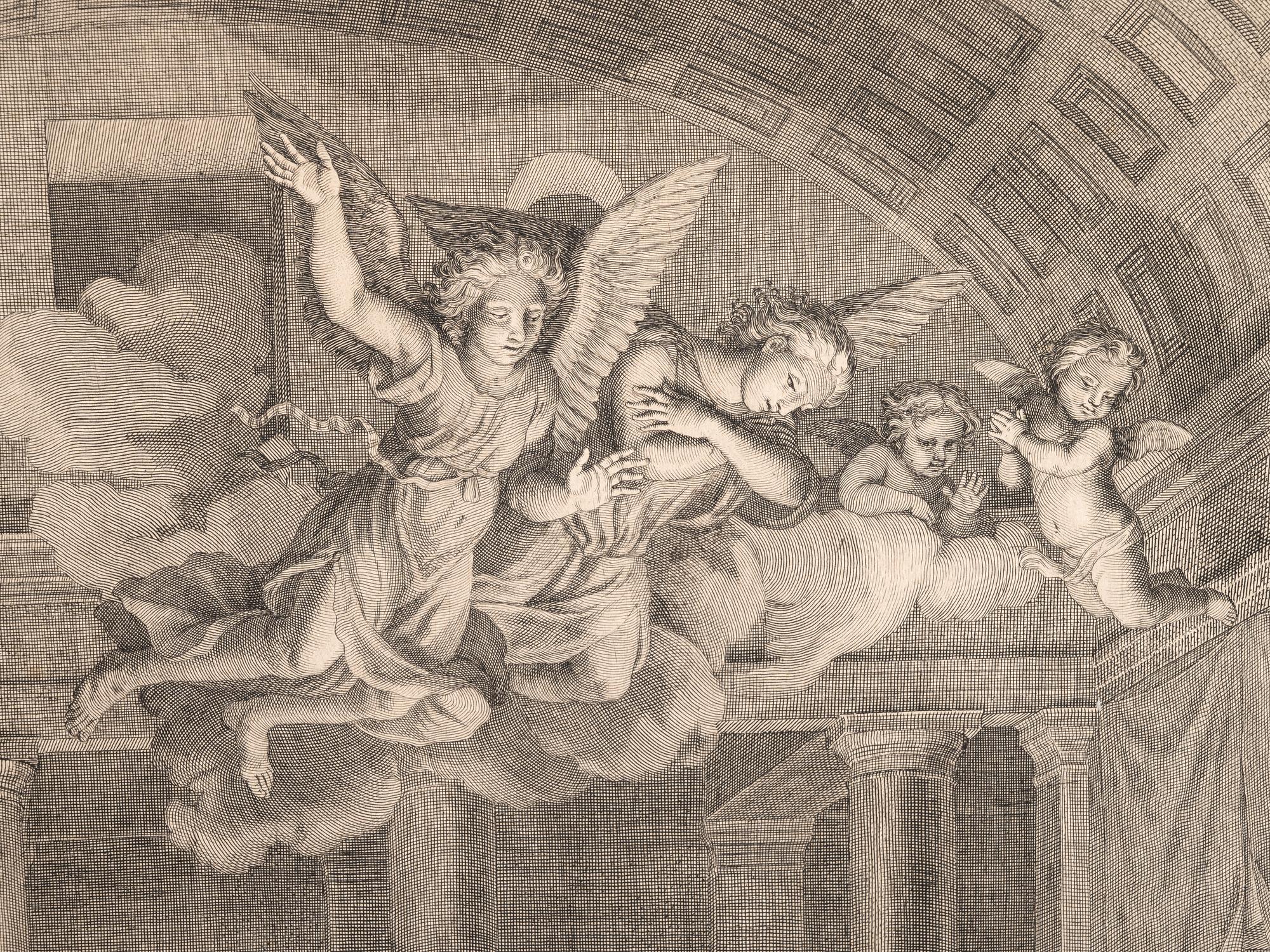 A group of five prints depicting religious scenery