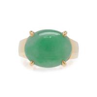 GUMP'S, YELLOW GOLD AND JADE RING