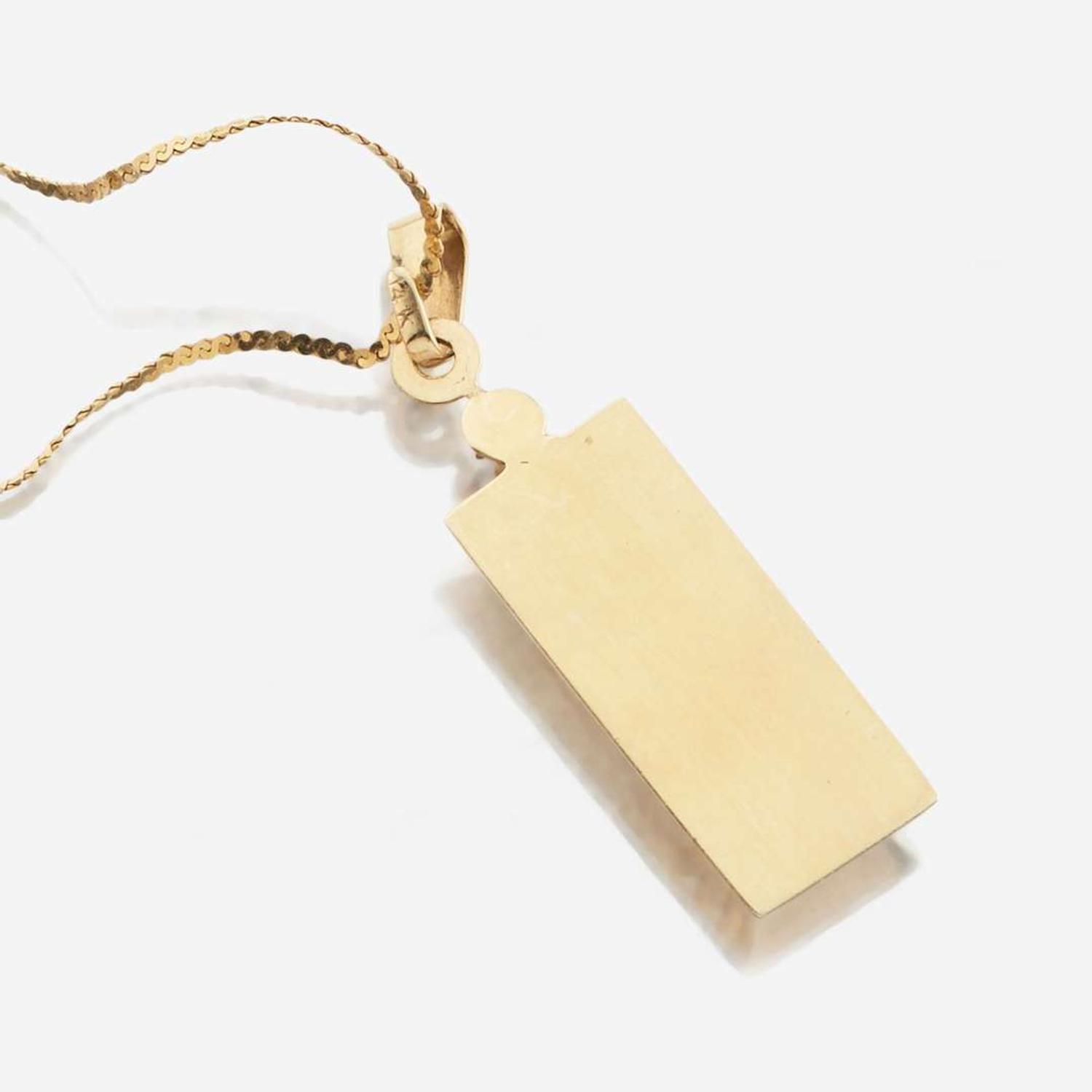 A collection of four gold necklaces