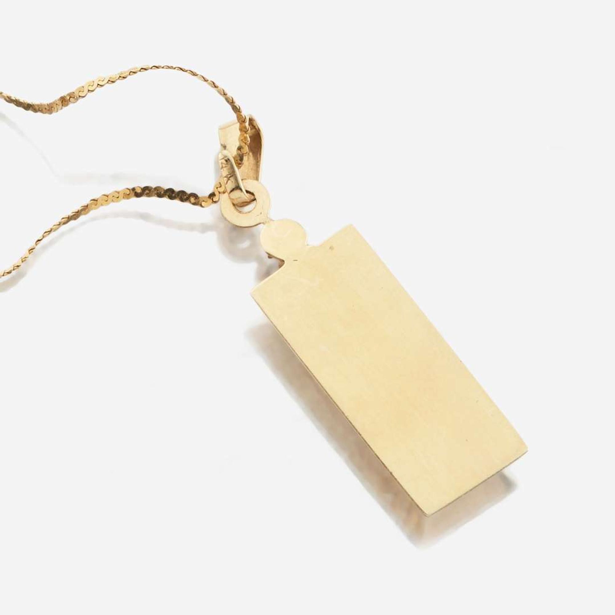 A collection of four gold necklaces