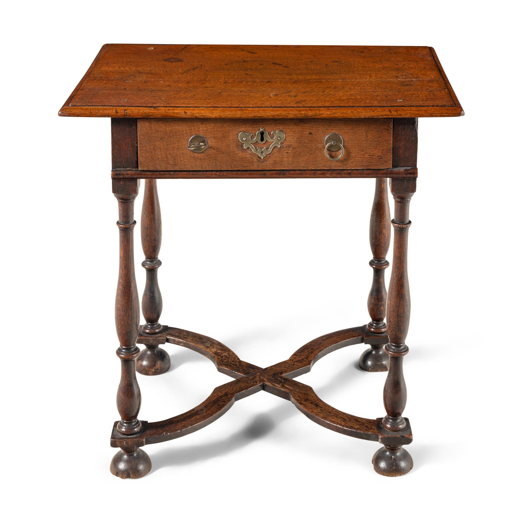 A William and Mary Oak Work Table