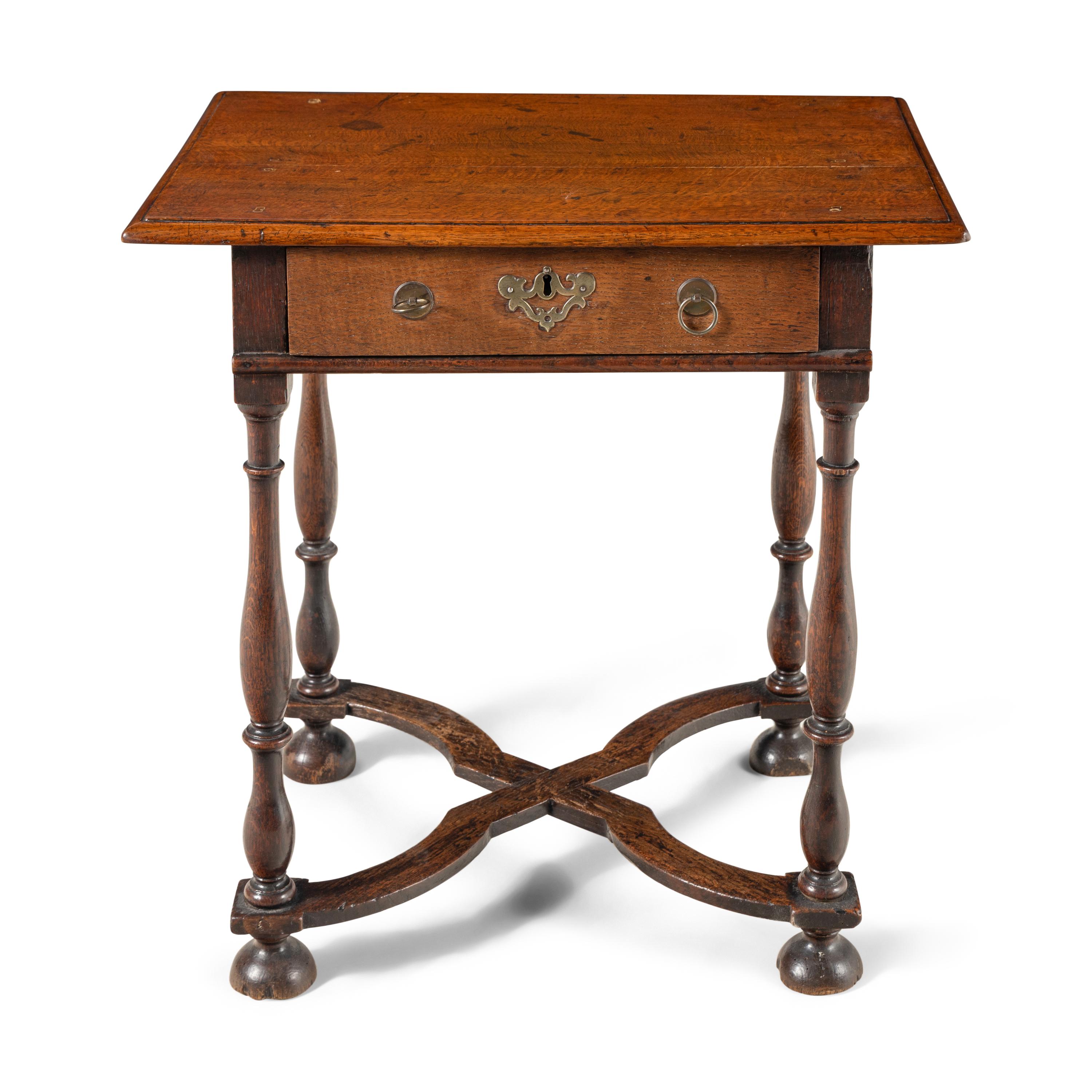 A William and Mary Oak Work Table