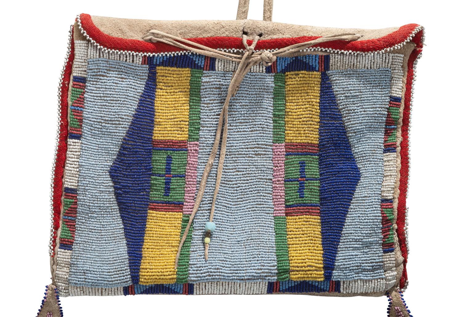 Apsáalooke Beaded Buffalo Hide Utility Bag