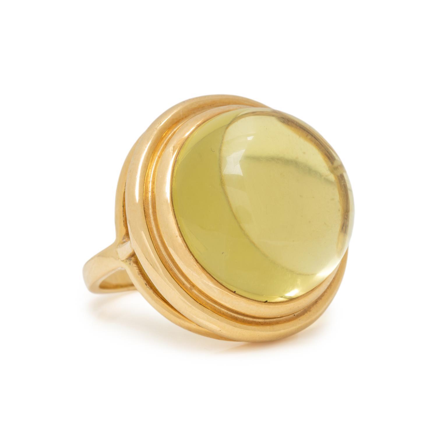 TIFFANY & CO., PALOMA PICASSO, YELLOW GOLD AND HELIODOR RING
