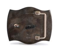 Sterling Silver and 14K Gold Overlay Belt Buckle, with a High Grade Turquoise Cabochon