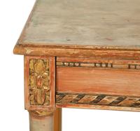 A Louis XVI Style Painted and Parcel Gilt Side Table