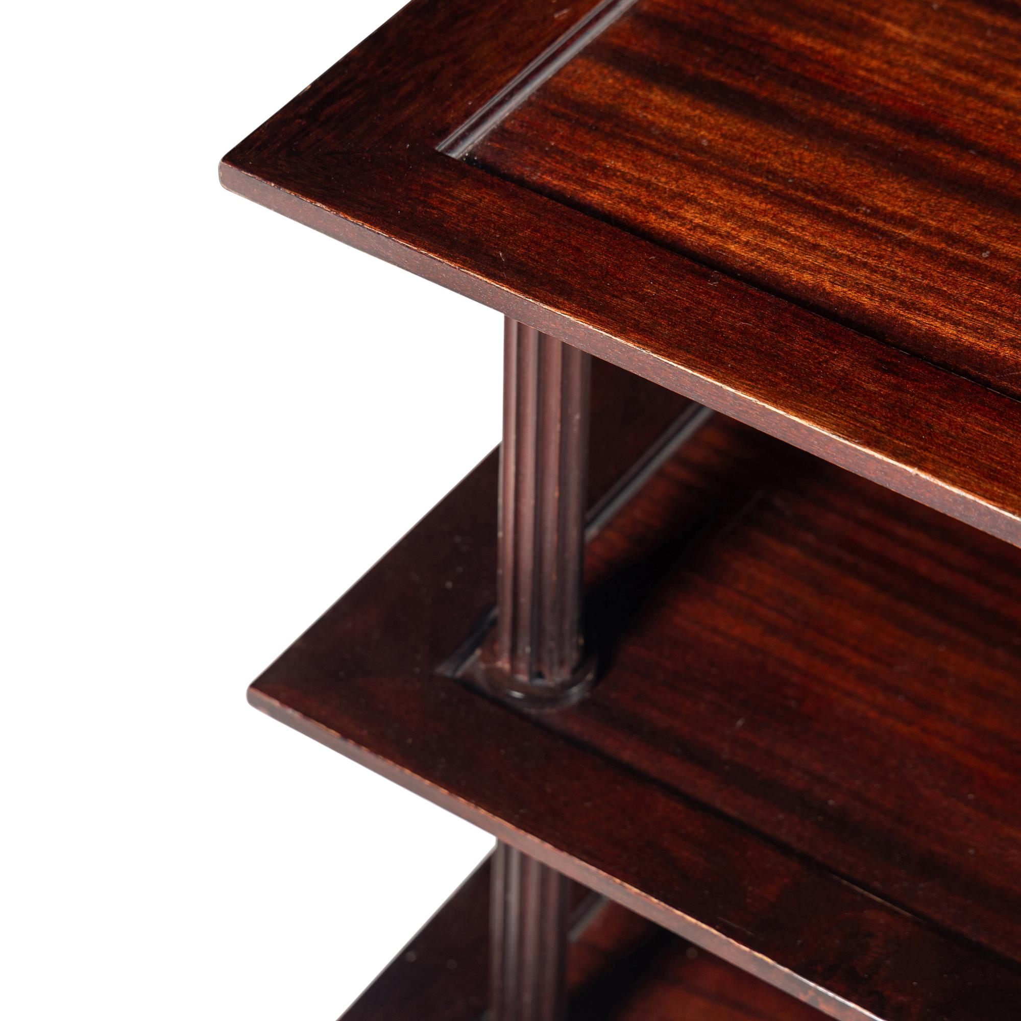 A Pair of Barbara Barry for Baker Three-Tier Mahogany Side Tables