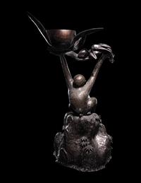 Two Japanese Bronze Figural Groups