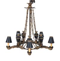 A William IV Style Gilt Metal Five-Light Chandelier