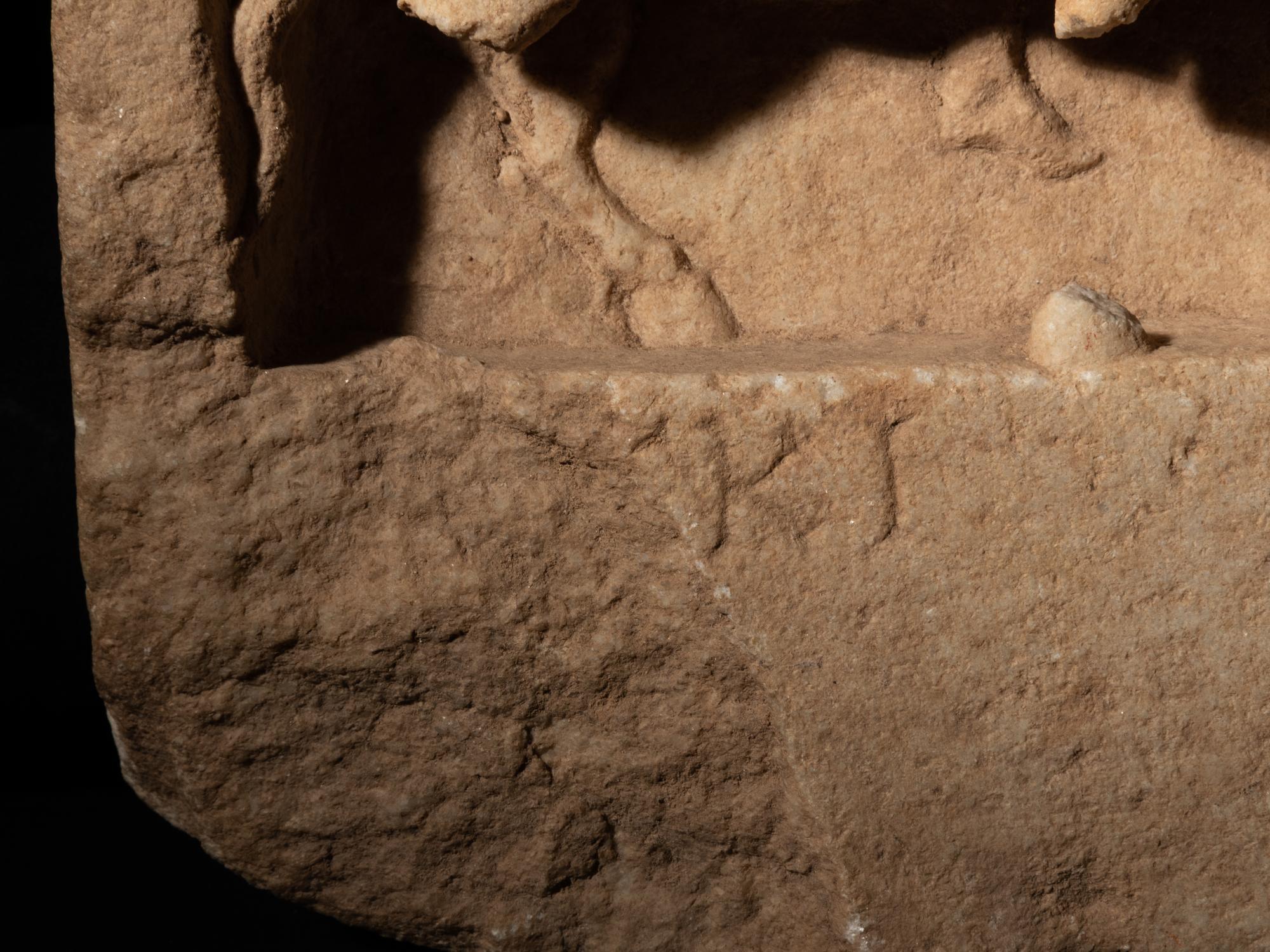 A Greek Marble Relief with a Rider and an Altar Group