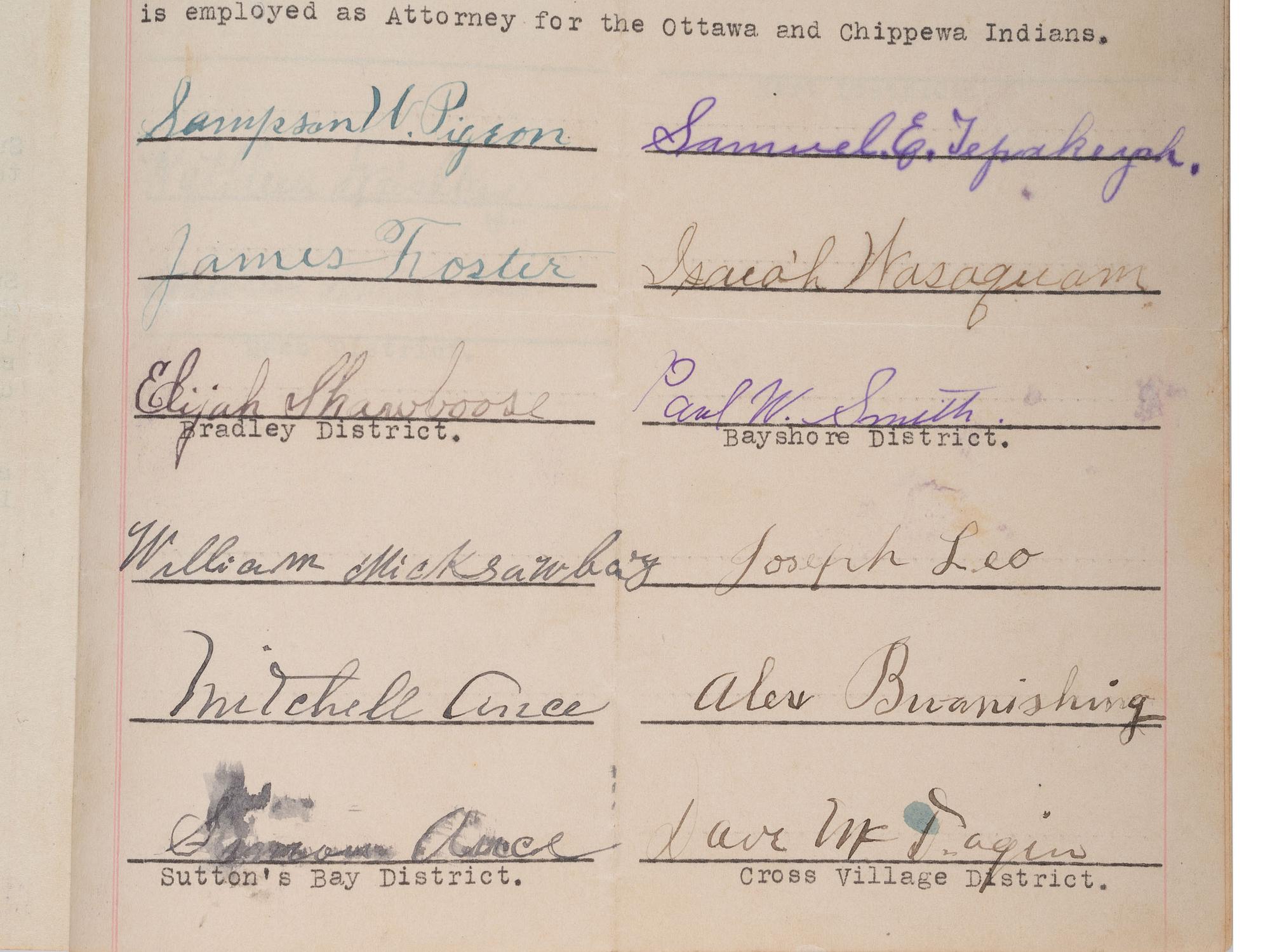 [NATIVE AMERICAN]. Archive of documents related to lawyer Daniel B. Henderson and his legal representation of various bands of Chippewa Indians.
