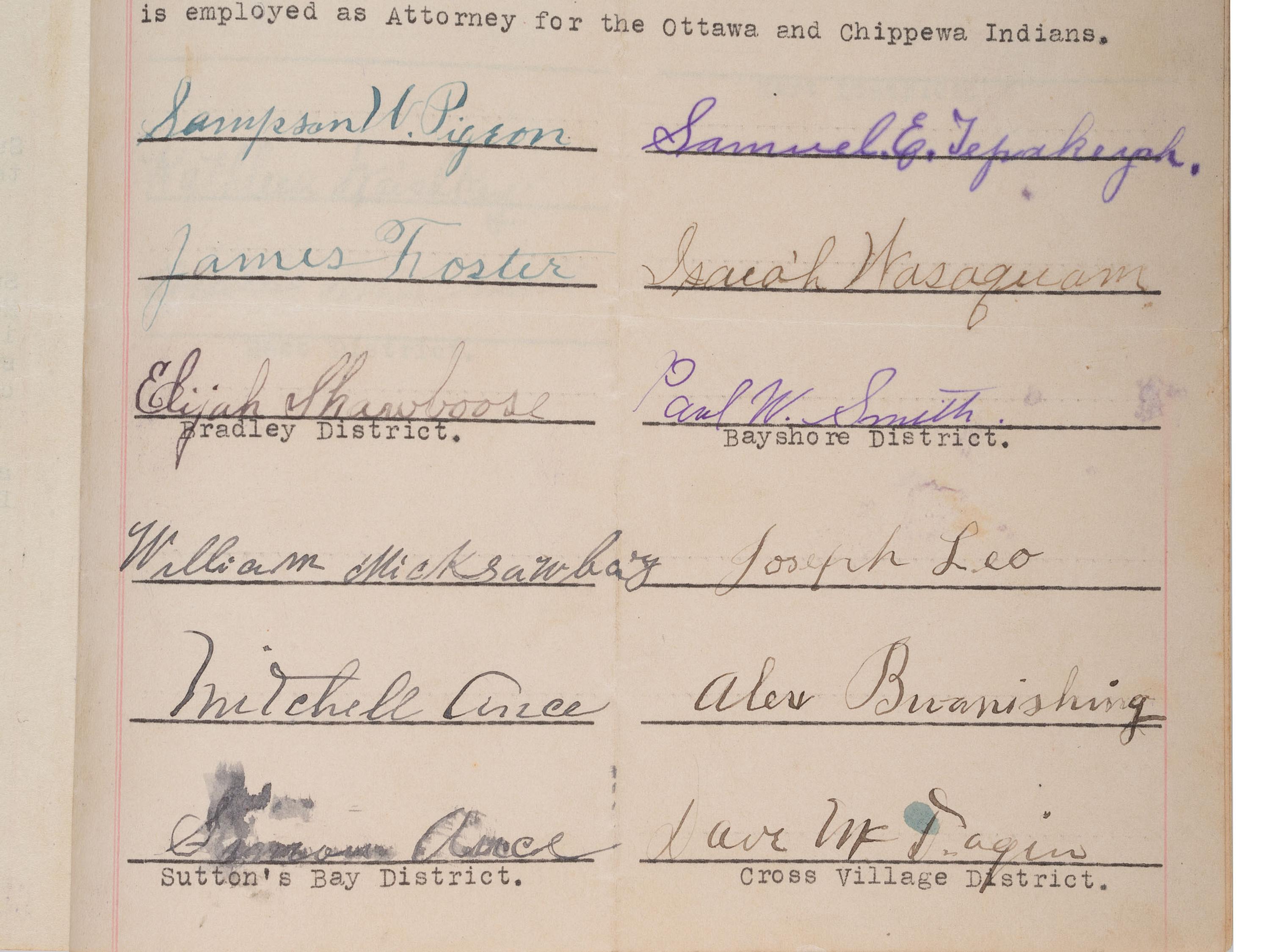 [NATIVE AMERICAN]. Archive of documents related to lawyer Daniel B. Henderson and his legal representation of various bands of Chippewa Indians.
