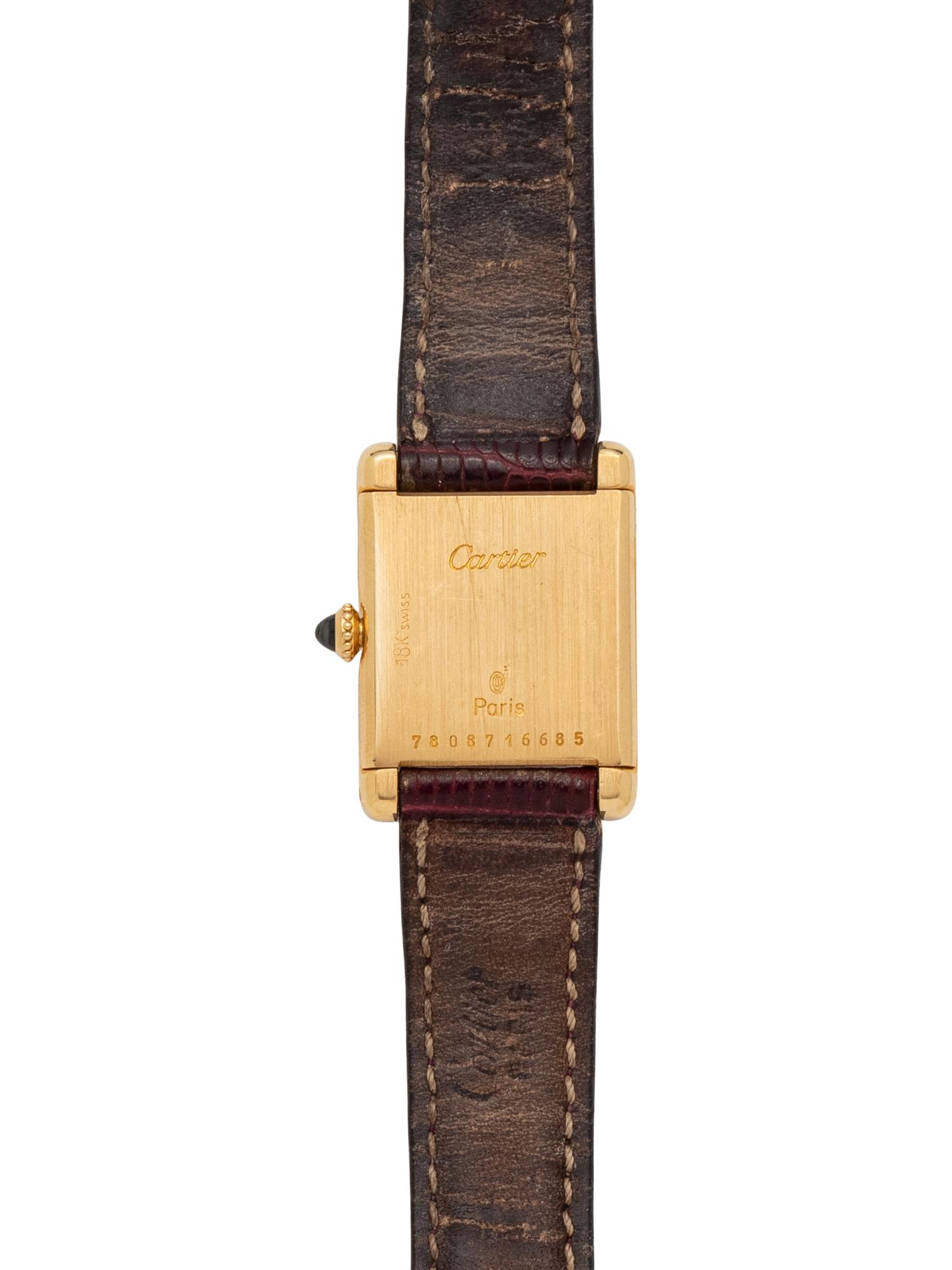 CARTIER, 18K YELLOW GOLD 'TANK' WRISTWATCH