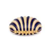 SPAULDING & CO., YELLOW GOLD AND ENAMEL PILL BOX