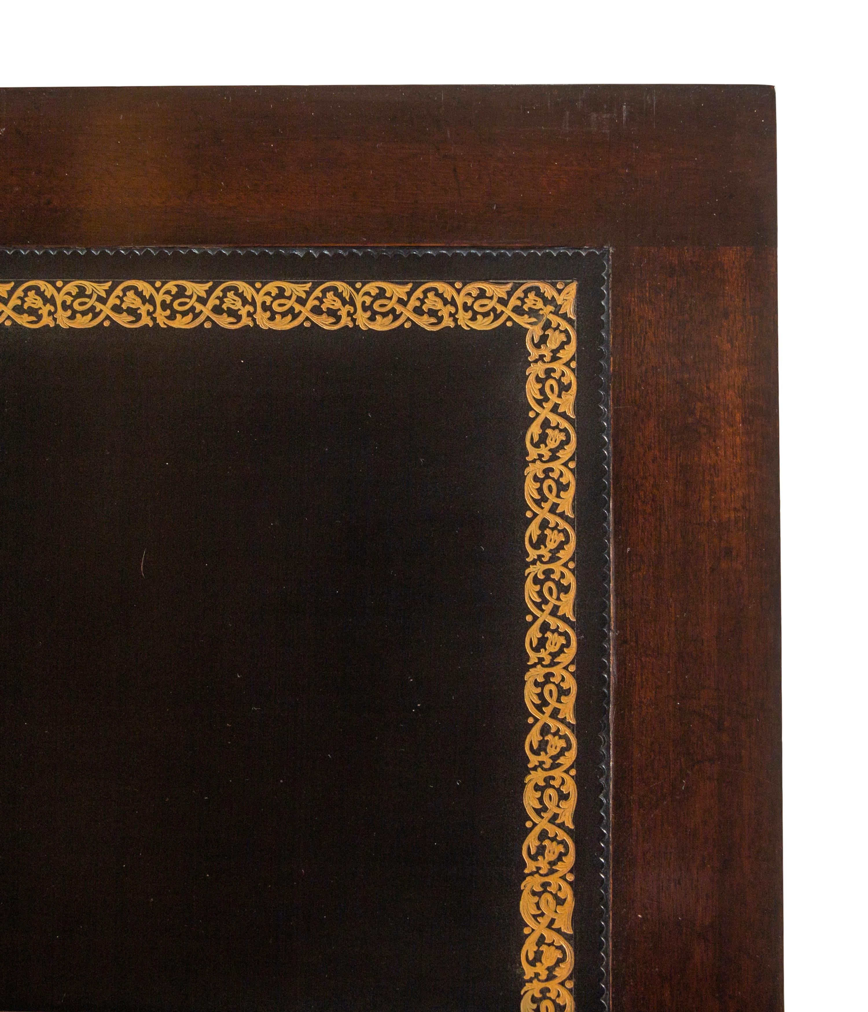 A Louis XVI Style Gilt Bronze Mounted Mahogany Bureau Plat