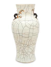 A Chinese Iron Decorated Crackle Glazed Porcelain 'Prunus' Vase