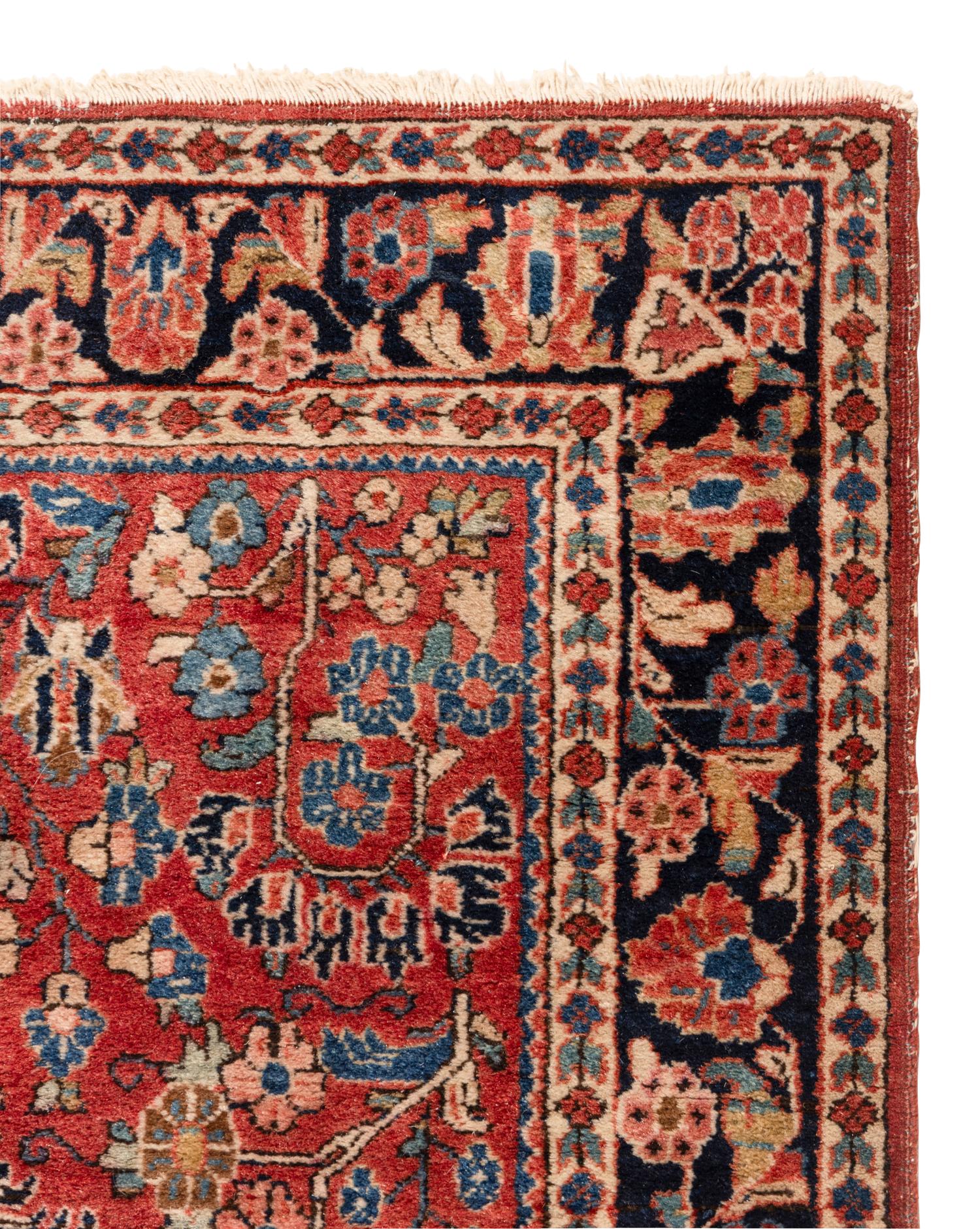 A Sarouk Mat and a Caucasian Mat