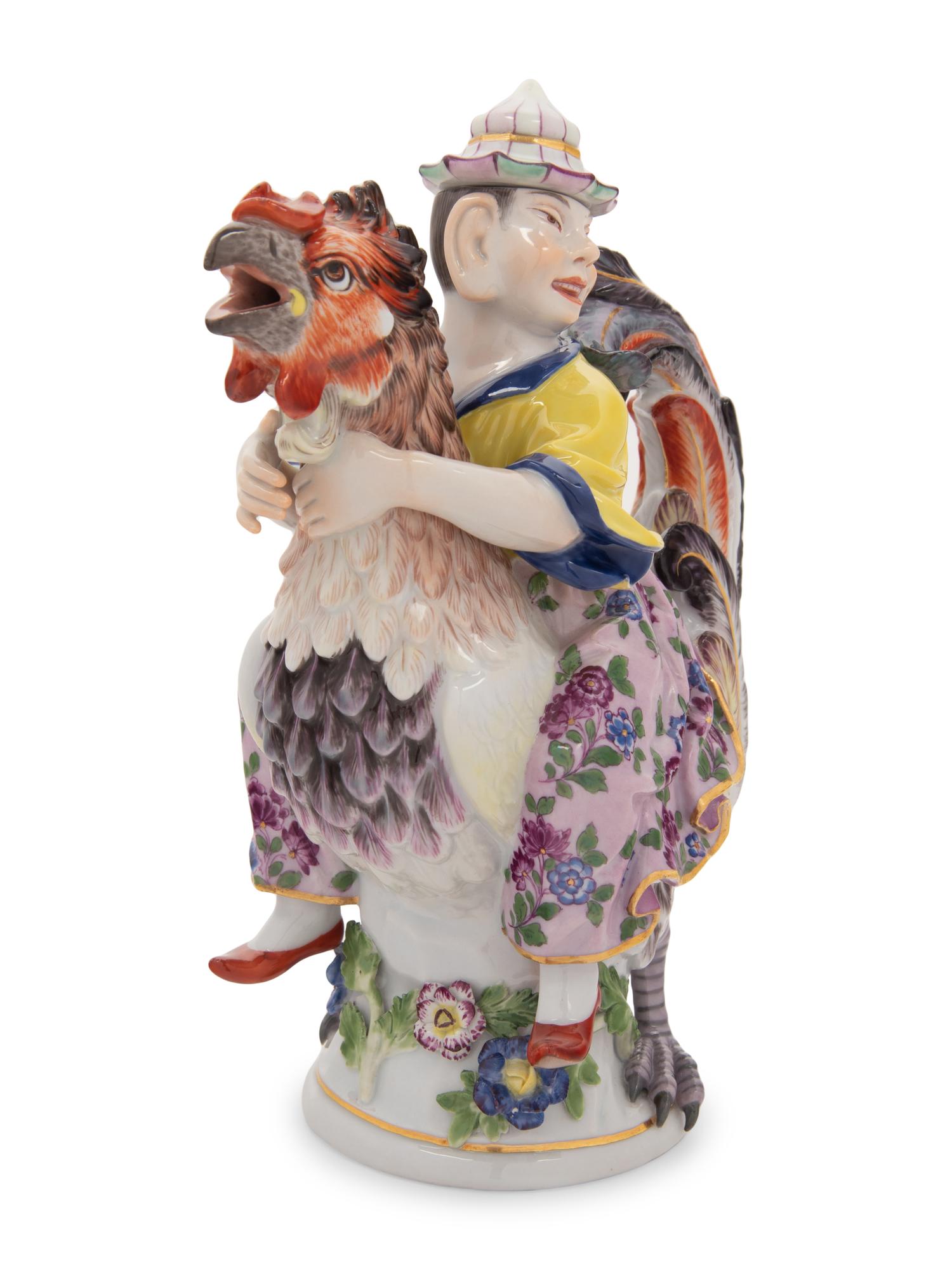 A Meissen Porcelain Figural Bottle