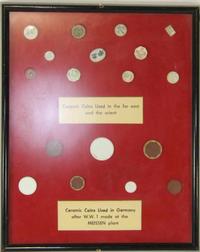 A Framed Case of Porcelain Coins 16 inches x 13 inches. — LATE 19TH/EARLY 20TH