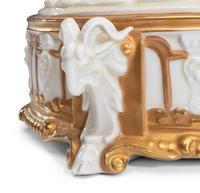 A Capodimonte Five-Piece Parcel Gilt Porcelain Surtout de Table