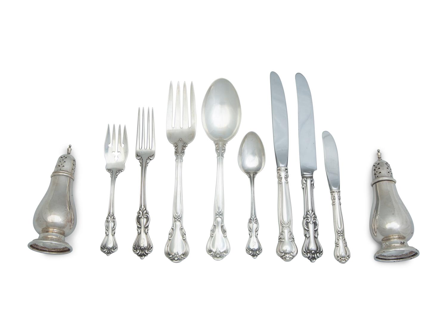 An Assorted Set of American Silver Flatware — 20th Century
