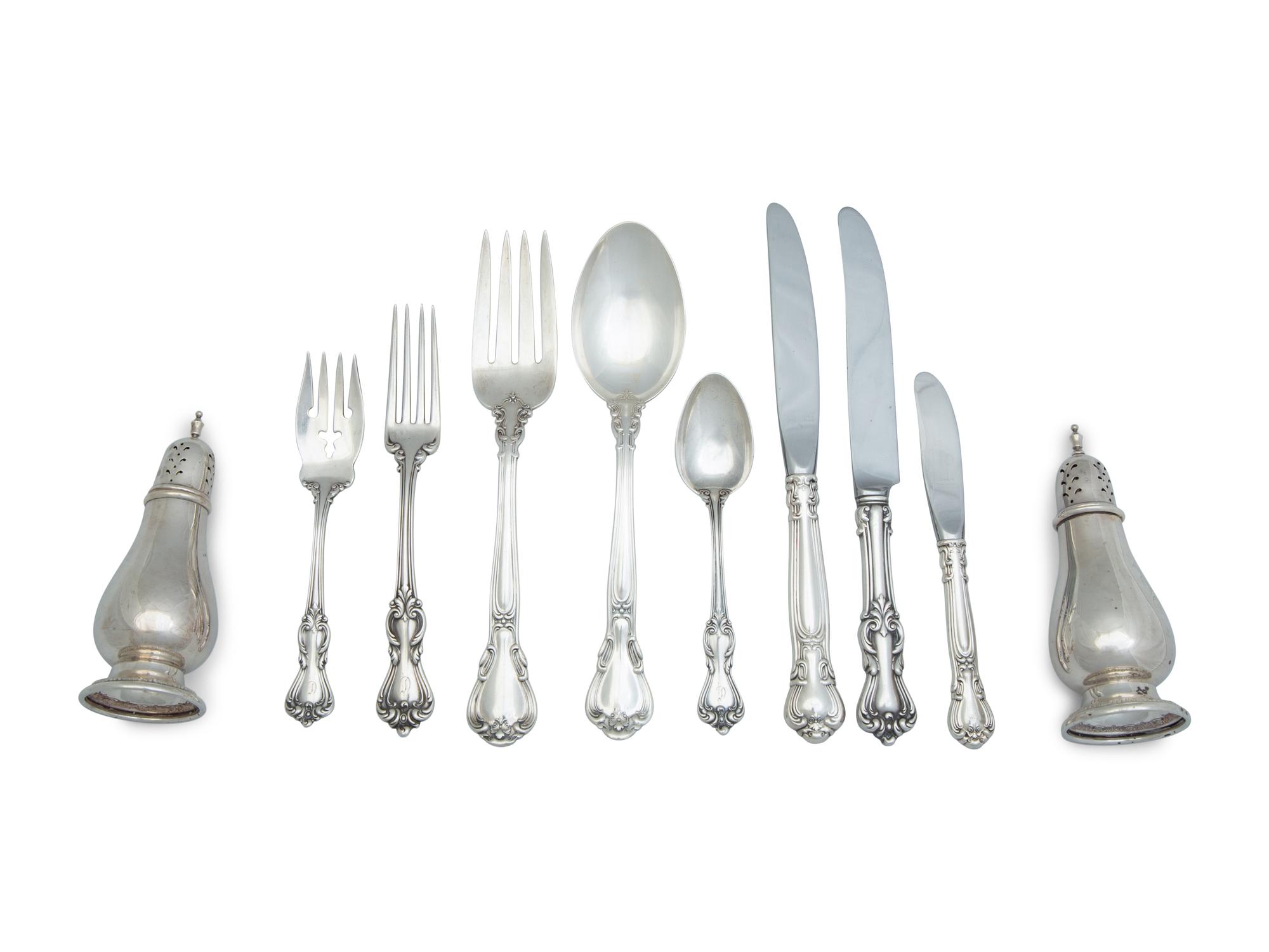 An Assorted Set of American Silver Flatware — 20th Century