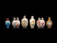 Six Chinese Metal and Metal Snuff Bottles