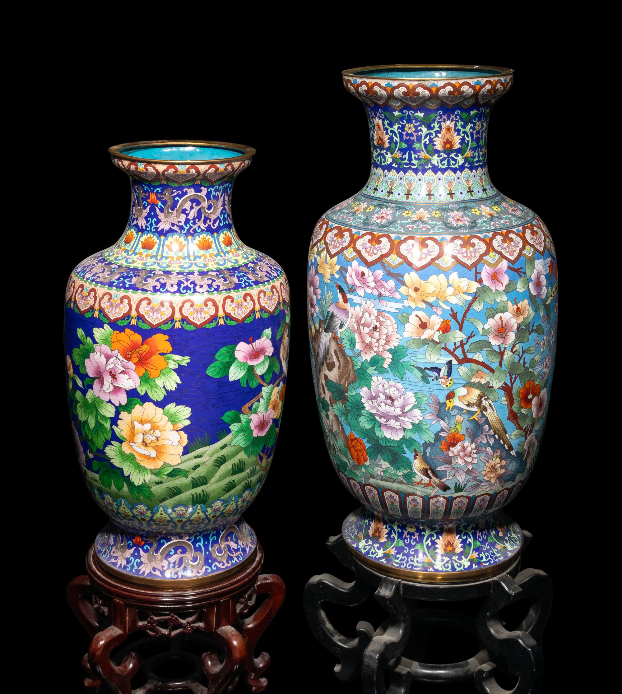 Three Large Chinese Cloisonné Vessels