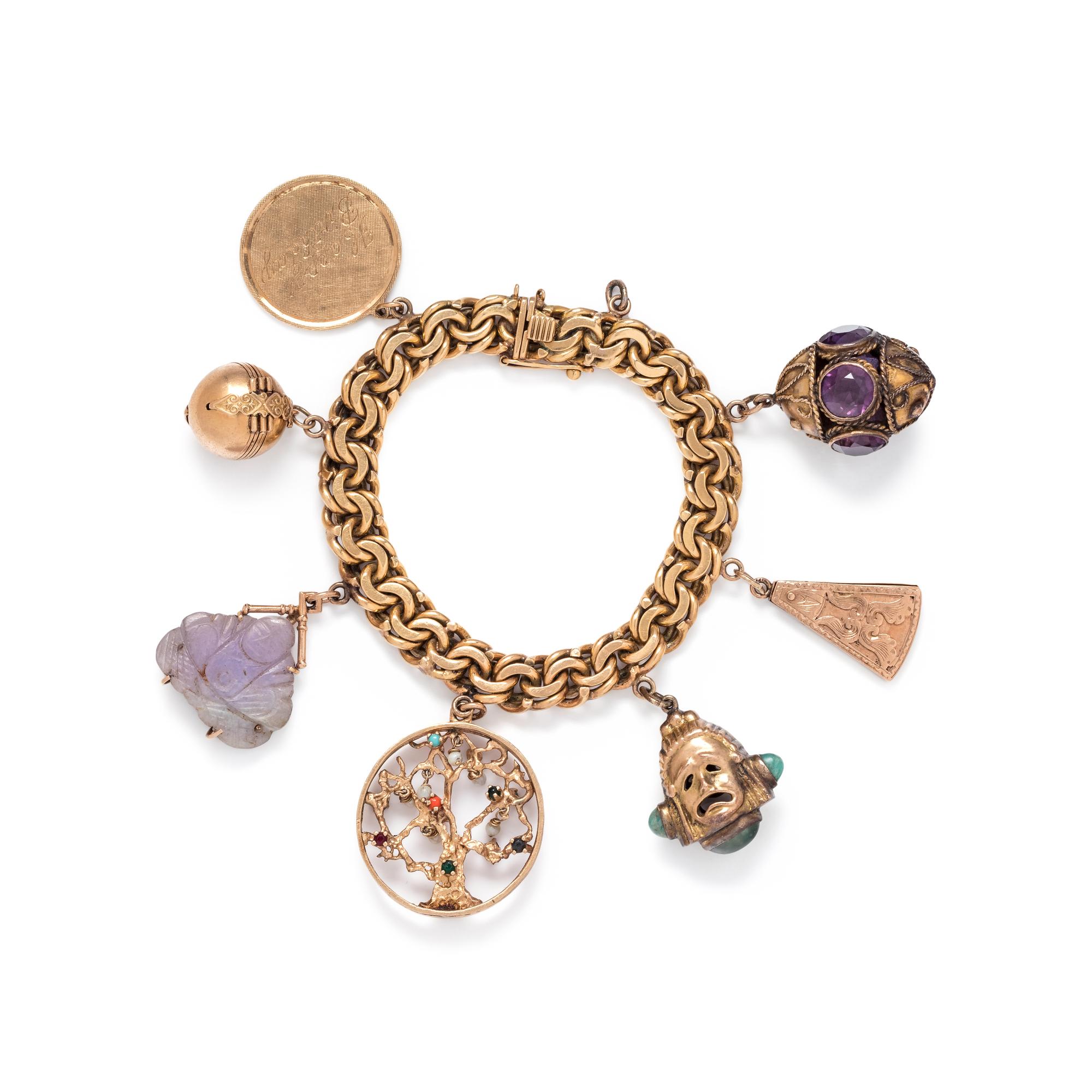 YELLOW GOLD CHARM BRACELET