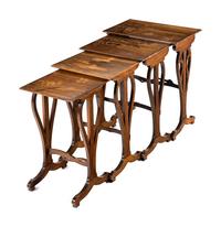 Set of Four Inlaid Nesting Tables