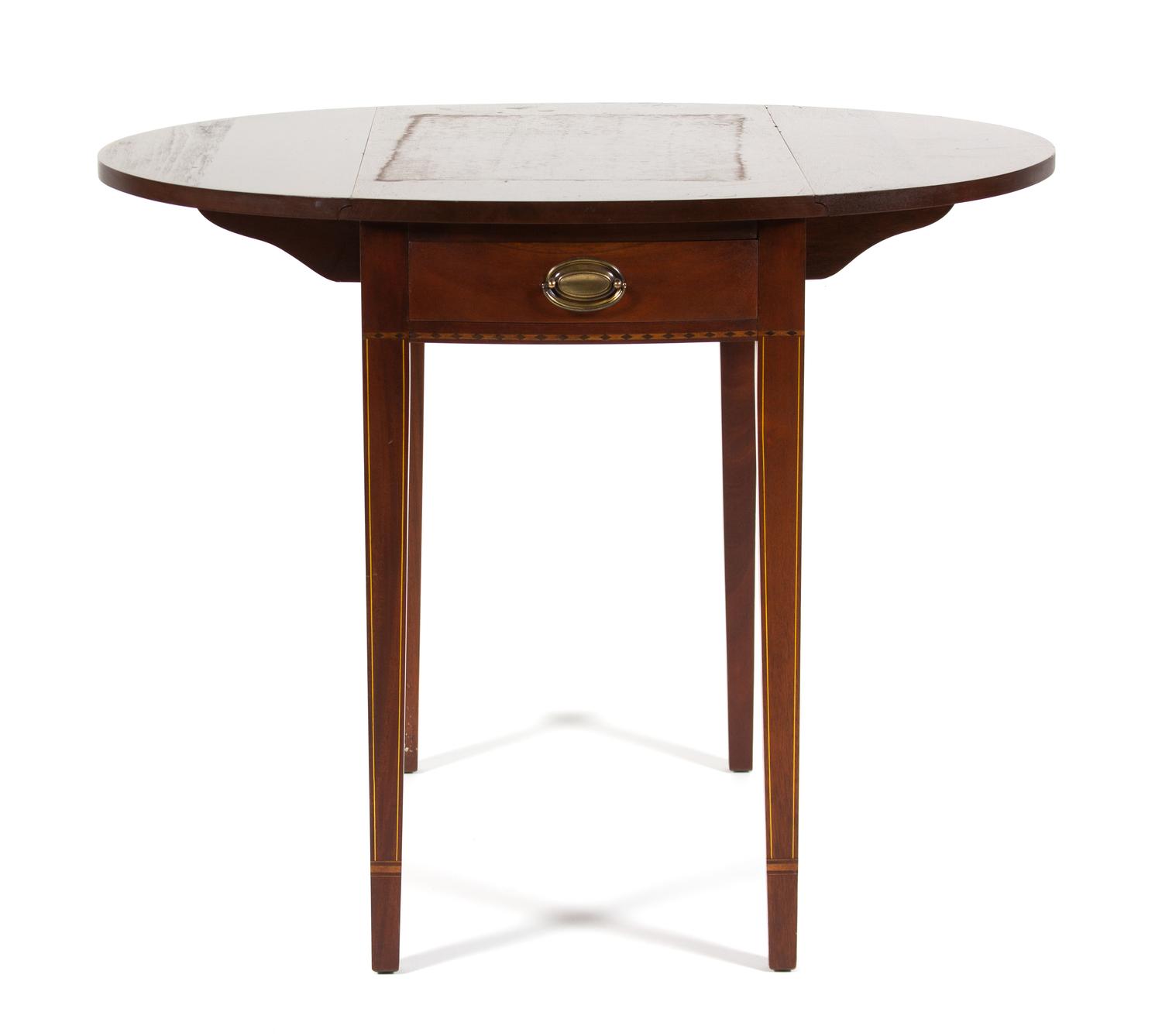 Two Mahogany Pembroke Tables Height of larger 28 x width 35 1/2 (leaves up) x depth 28 inches. — 20TH CENTURY