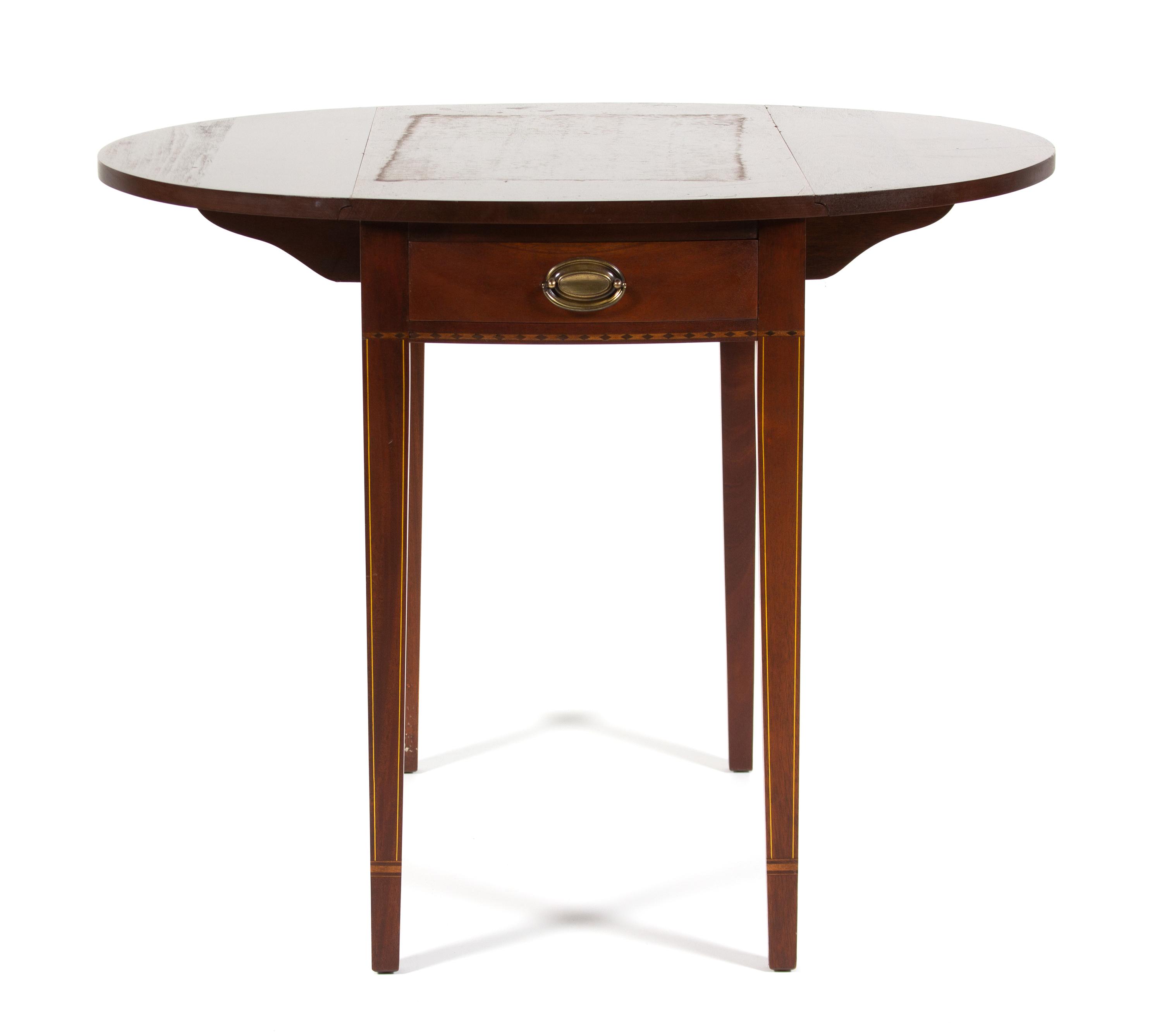 Two Mahogany Pembroke Tables Height of larger 28 x width 35 1/2 (leaves up) x depth 28 inches. — 20TH CENTURY