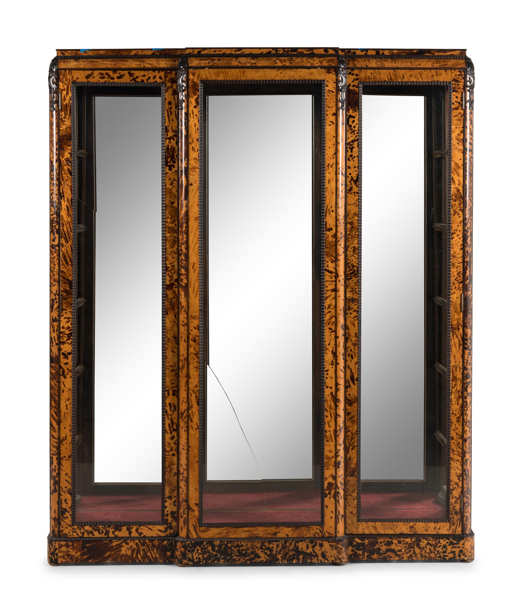 A French Faux Tortoiseshell Vitrine Cabinet