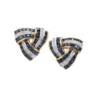 DIAMOND AND SAPPHIRE EARCLIPS