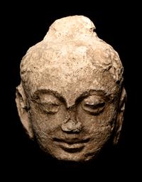 Two Gandharan Fragmentary Stucco Heads