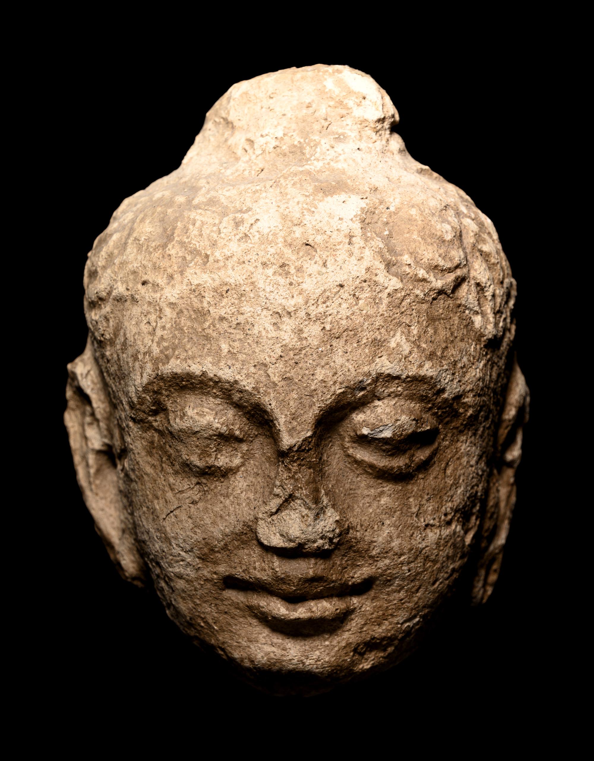 Two Gandharan Fragmentary Stucco Heads