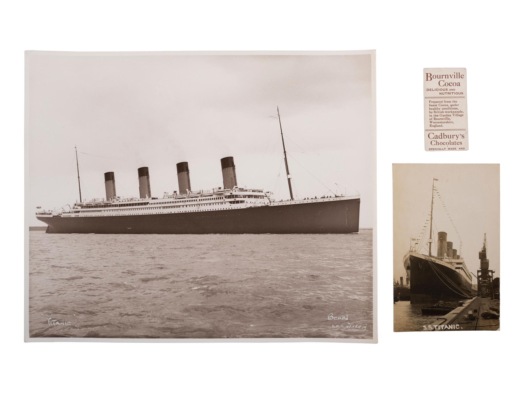 [TRANSPORTATION]. Titanic grouping highlighted by a postcard from survivor Oscar Johansson to survivor Anna Sjöblom, 13 May 1912.