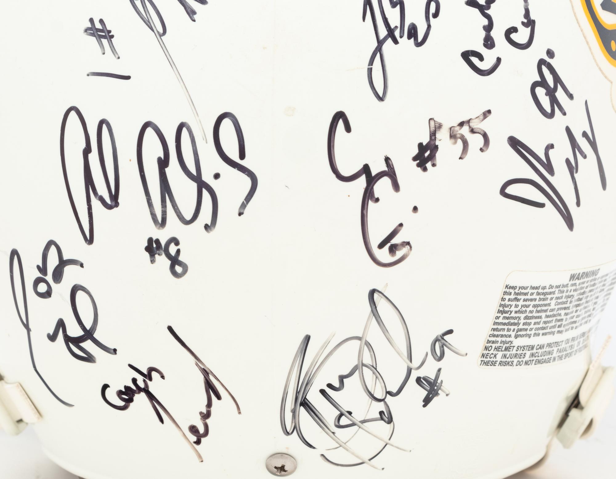 A 2006 Chicago Rush Team Signed Autograph Arena Bowl XX Football Helmet Presented to Mike Ditka Formerly Displayed at Mike Ditka's Restaurant
