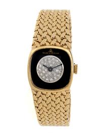 BAUME & MERCIER, YELLOW GOLD AND DIAMOND WATCH