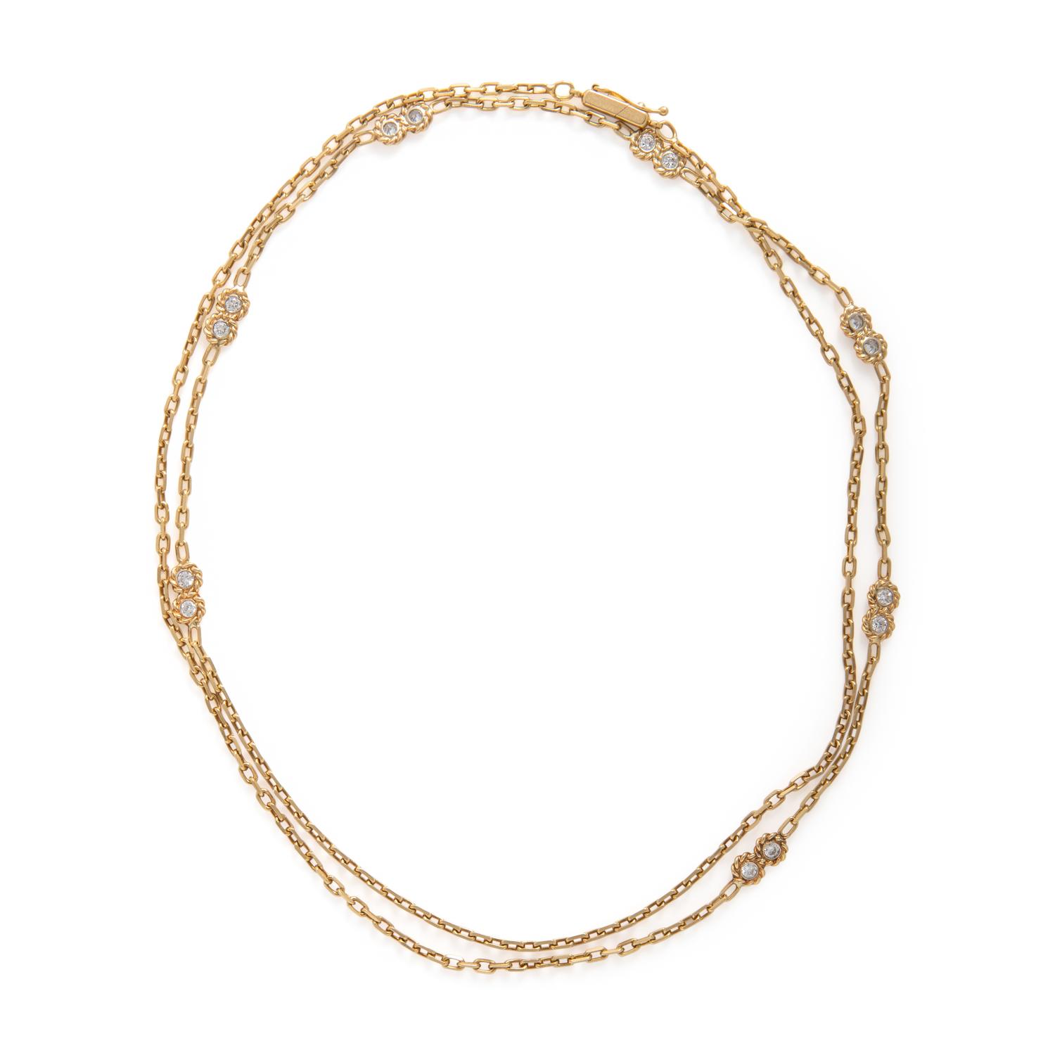 Yellow Gold and Diamond Chain Necklace