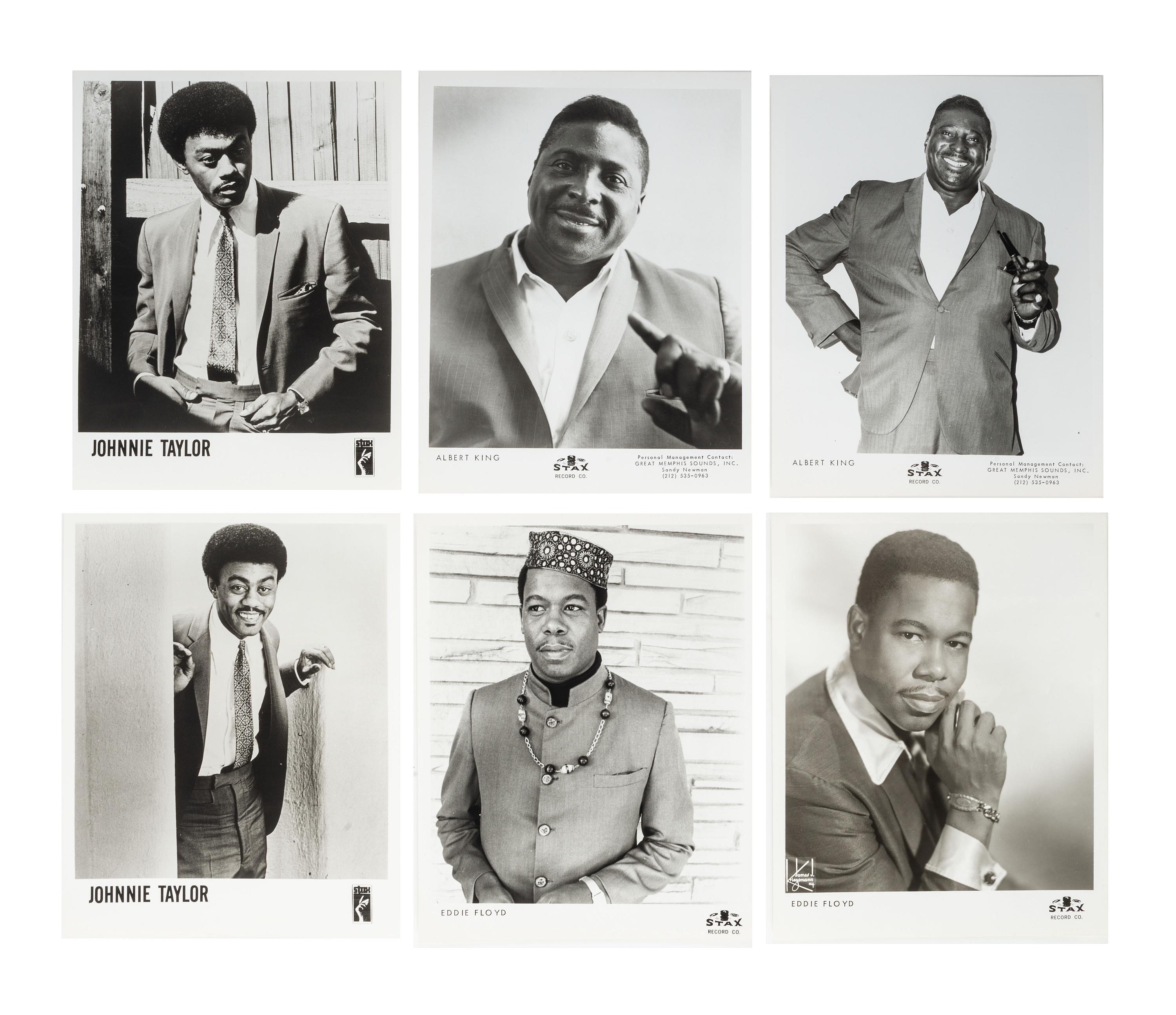 [MUSIC]. Archive of 48 promotional photographs from Stax Records, Memphis, TN, incl. images of Otis Redding, Carla Thomas, Sam and Dave, Johnnie Taylor, and Isaac Hayes. Ca 1968-1969.