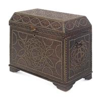 A Portuguese Studded Walnut Trunk