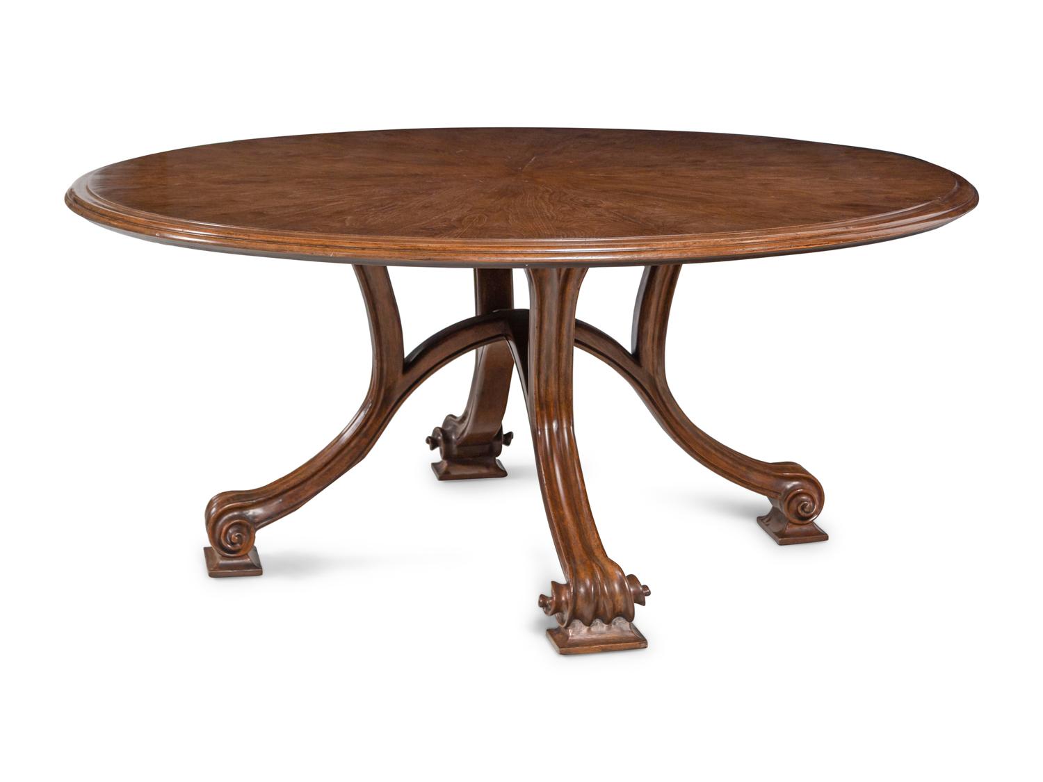 A Contemporary Walnut Dining Table