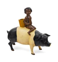 A Painted Metal Figural Group