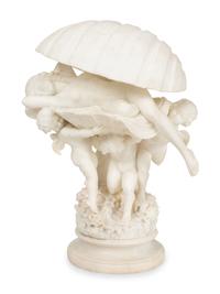 La Perla, a Carved Alabaster Figural Lamp
