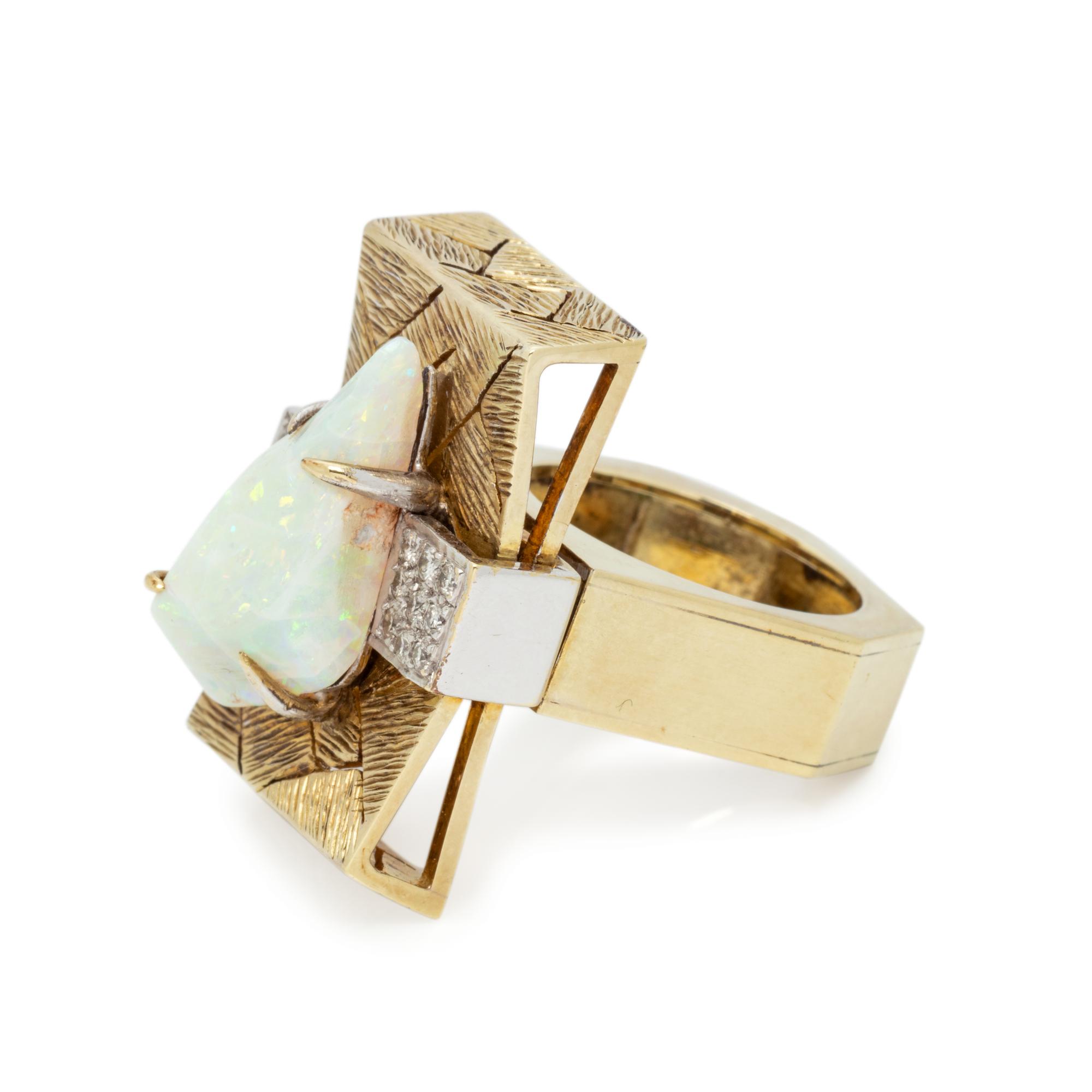 OPAL AND DIAMOND RING