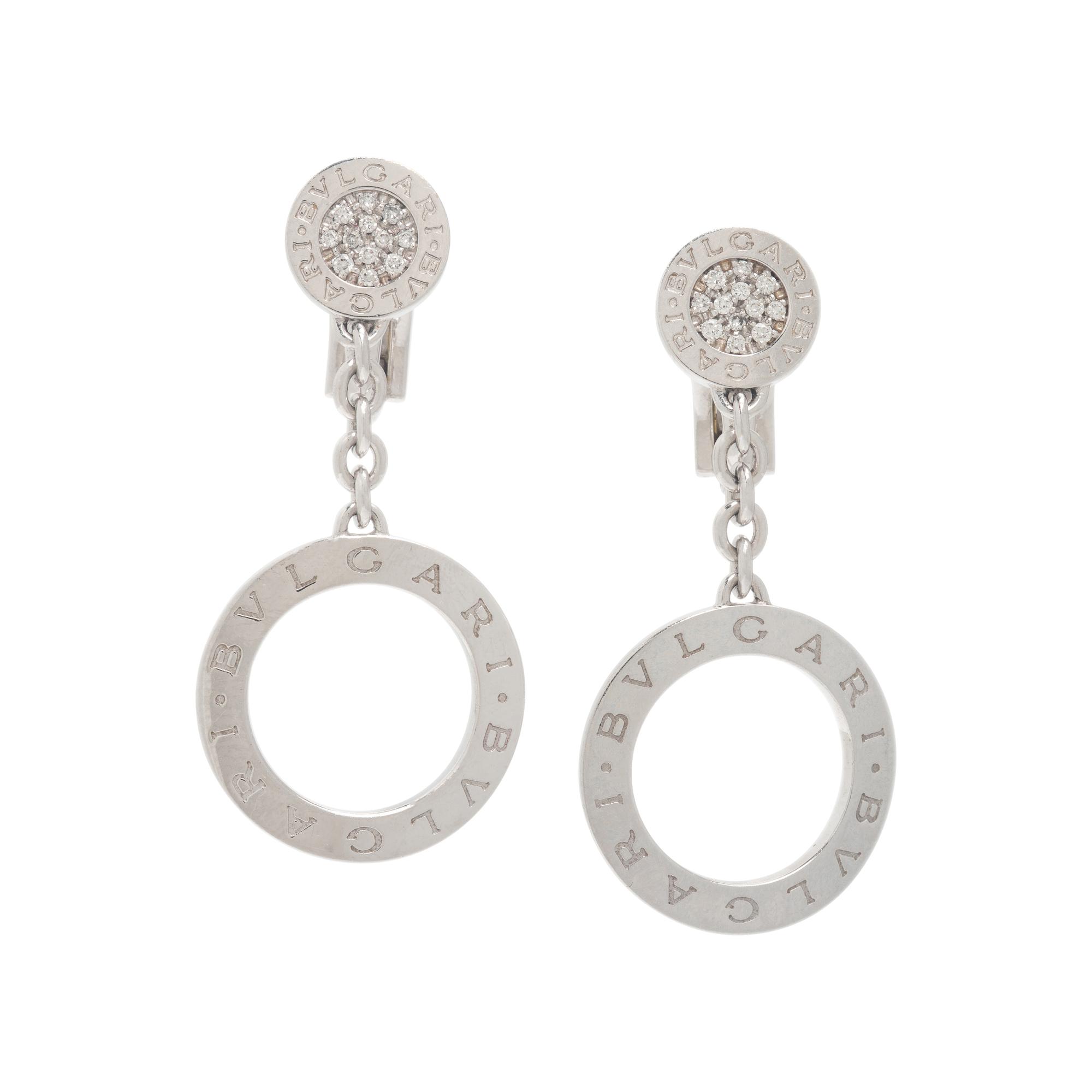Bulgari, 'Bulgari Bulgari' White Gold and Diamond Earrings